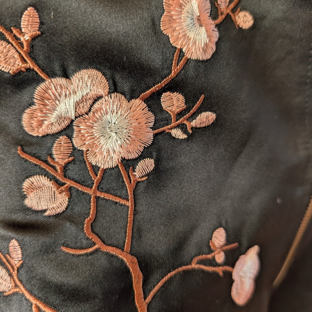 Floral Embroidered Black and White Women's Jacket - Picture 2 of 3